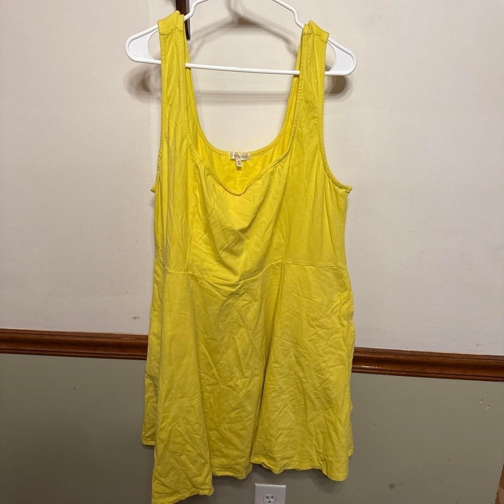 Curvy Sense Yellow mini dress with pockets size 3X Plus